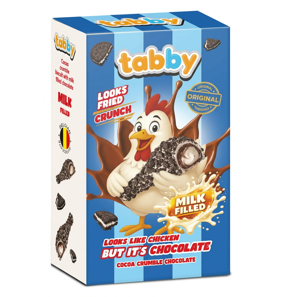 Tabby Cocoa Crumble mit weißem Rand für eine gleichmäßige Produktansicht